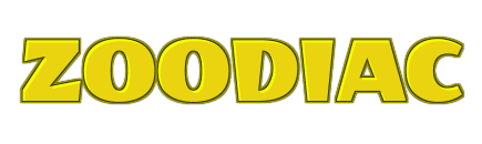 Original Zoodiac title artwork in yellow lettering
