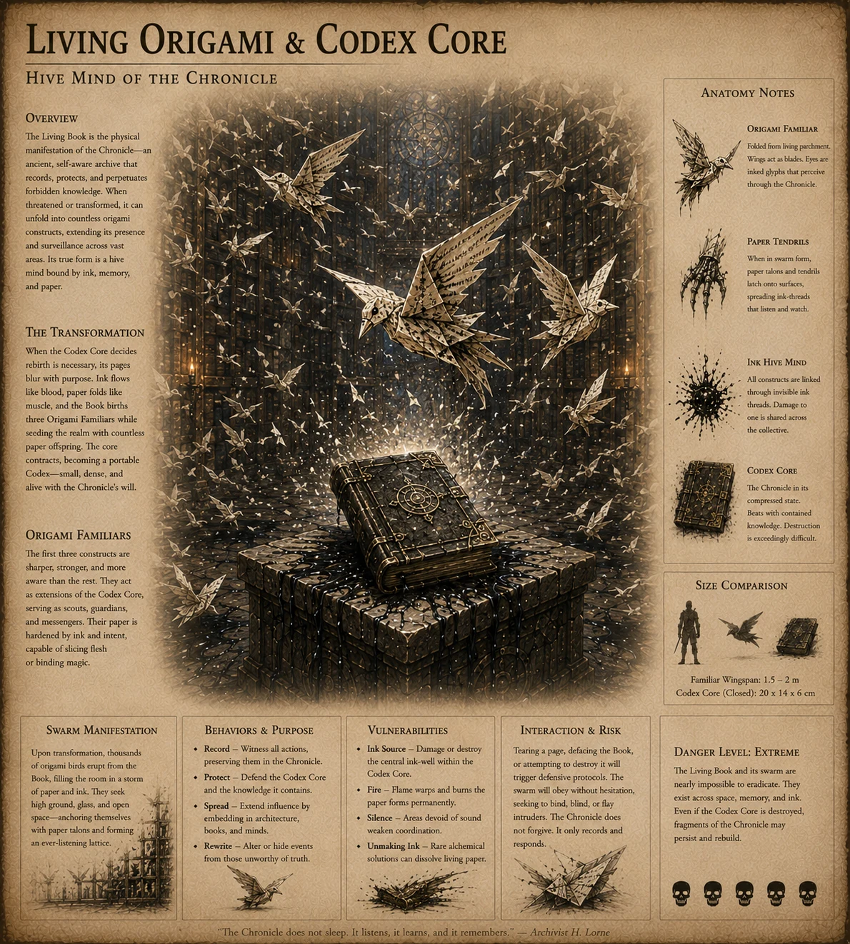 Living Origami and Codex Core